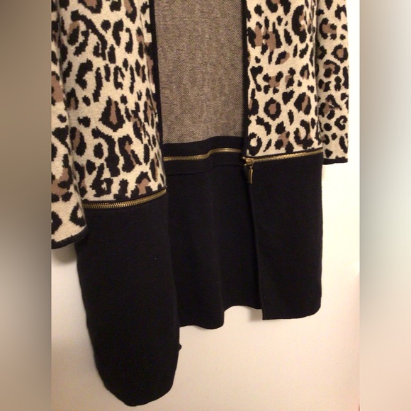 Chico’s Leopard Print Open Front Sweater Cardigan - Picture 5 of 7